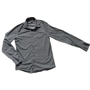 Michael Kors Mens/Teen AOP Logo Print Button Down Shirt Slim Fit Medium Classic